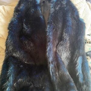 Luxurious Black Faux Fur Coat